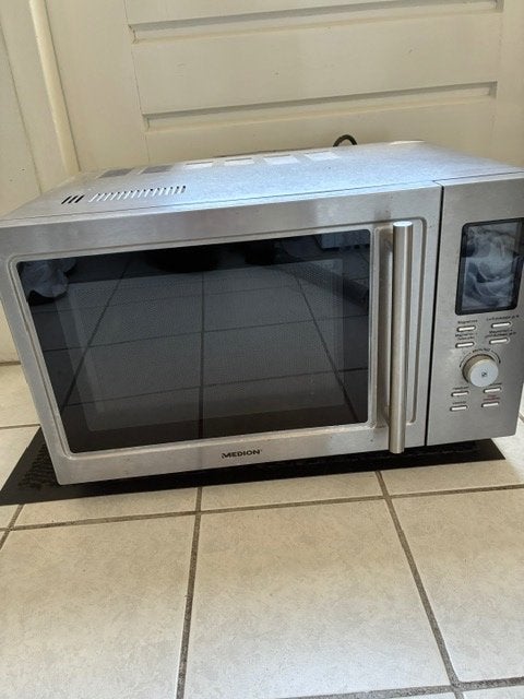 magnetron zeer goede staat RVS medion, Witgoed en Apparatuur, Ophalen, Gebruikt, Magnetron, Draaiplateau