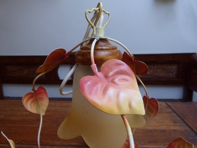 Vintage metalen Franse hanglamp, Ophalen of Verzenden