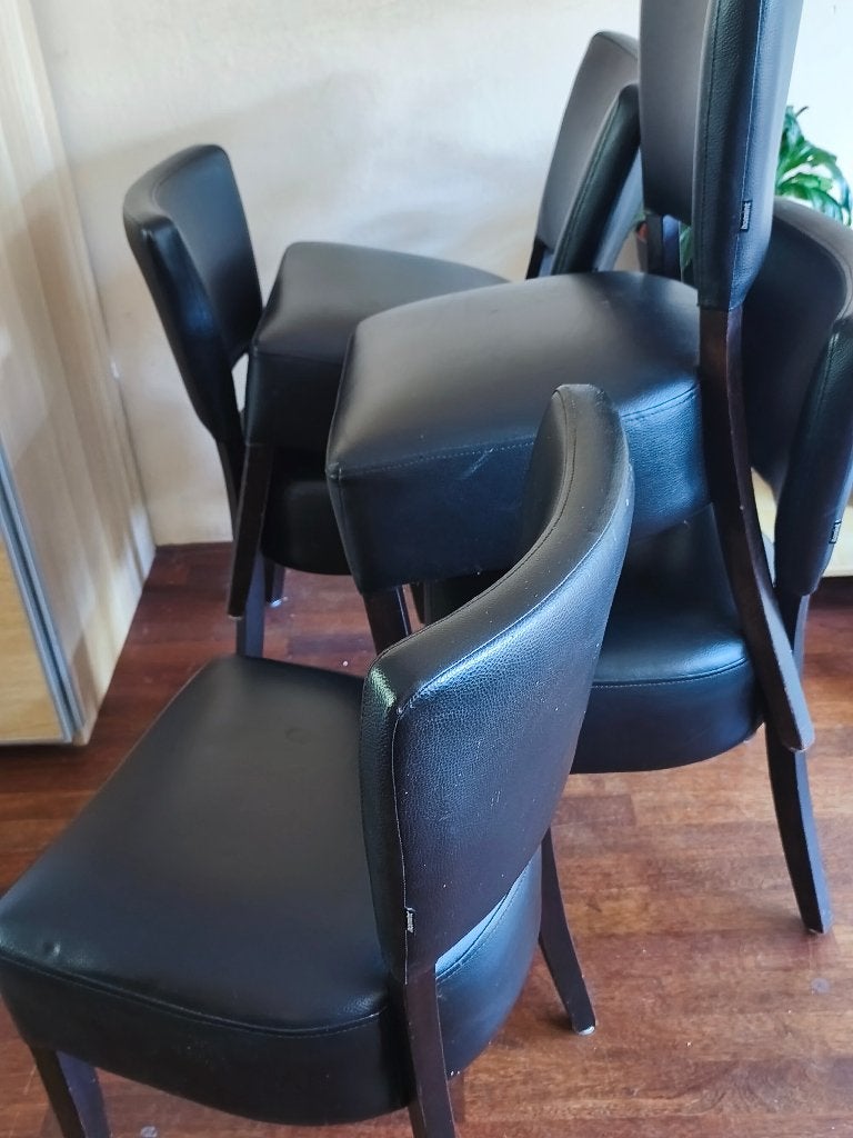 Leren eetkamer stoelen 5 x, Ophalen, Gebruikt, Bruin, Leer