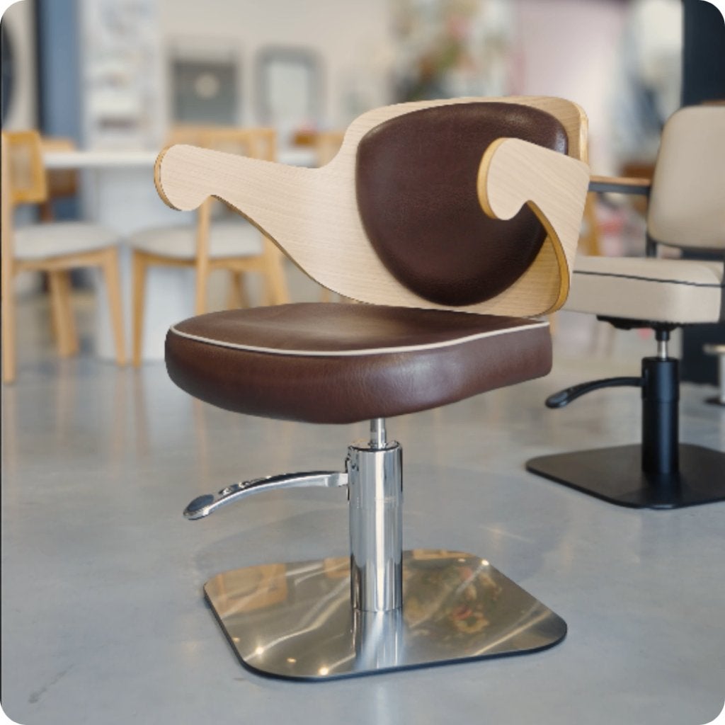 Salon Ambience Kappersstoel Embrace, Modern, Luxe, Kappersstoel, Bruin, Info@salonambience.nl, Zo goed als nieuw