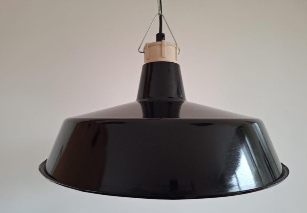 Ikea Septim metalen hanglamp industrieel, Zwart, Rond, Ophalen of Verzenden, Zo goed als nieuw