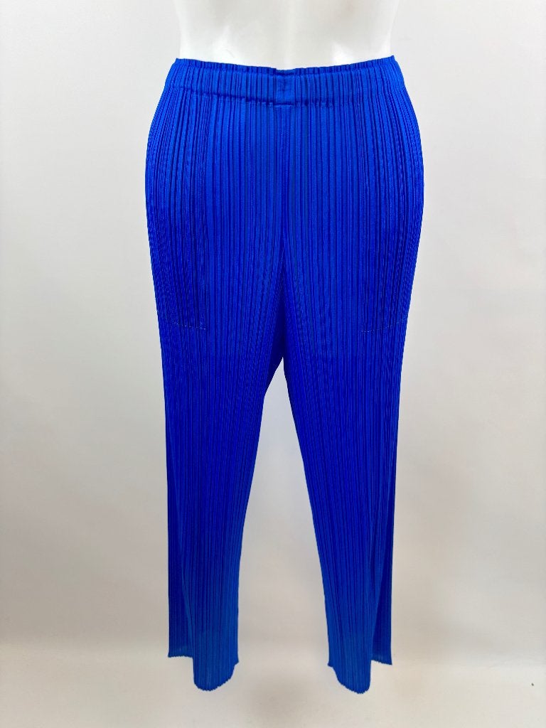 PLEATS PLEASE ISSEY MIYAKE Blauw plise broek  Maat 4 - 38/40, Kleding | Dames, Maat 38/40 (M), Blauw, PLEATSPLEASE ISSEY MIYAKE