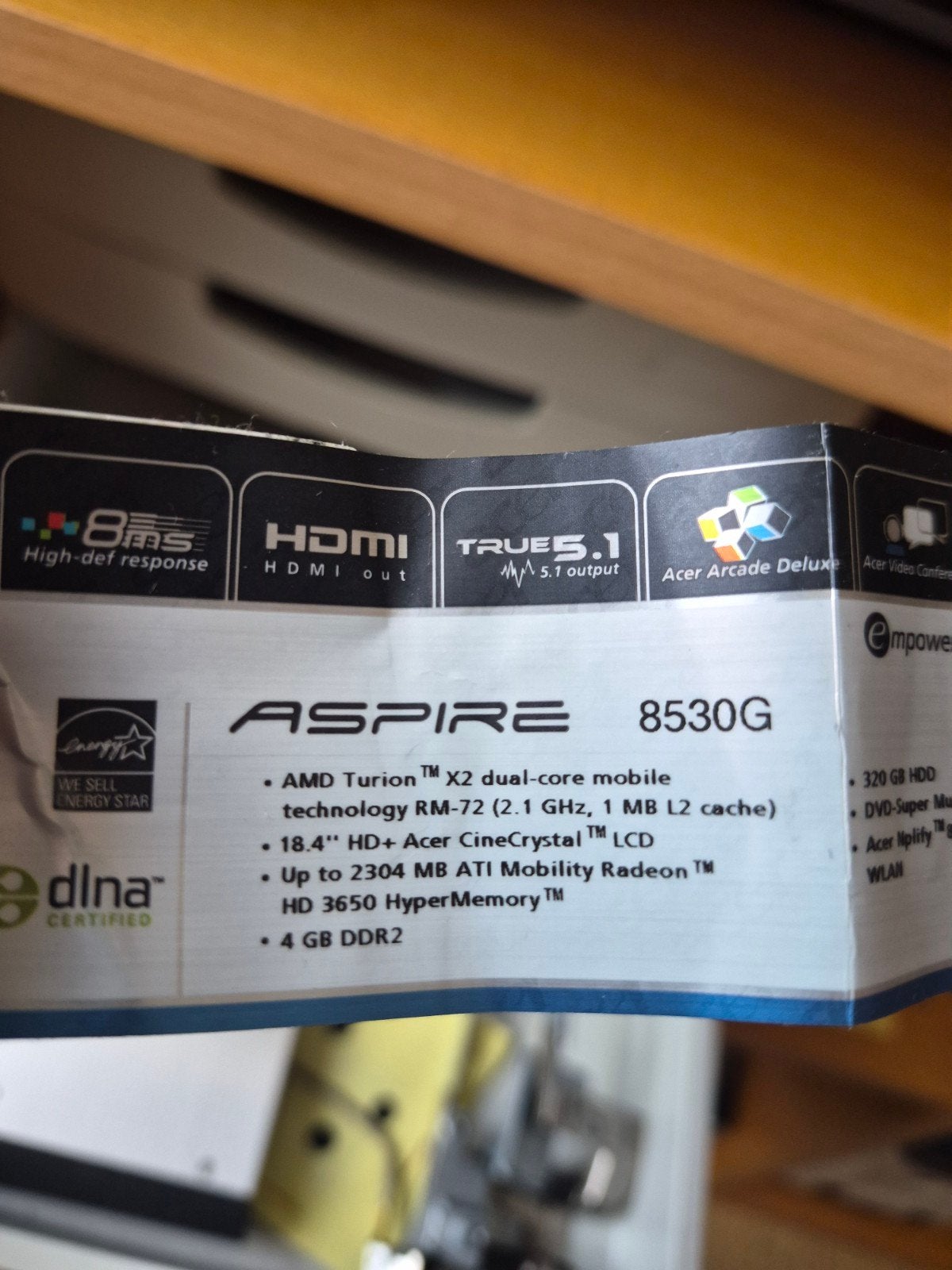 Diverse onderdelen voor Acer Aspire 8530G, Gebruikt, 2 tot 3 Ghz, Ophalen of Verzenden, 17 inch of meer