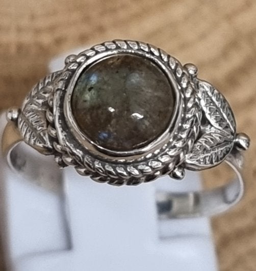 Echt zilveren ring met Labradoriet, maat 16.5, Nieuw, Ophalen of Verzenden, Kleiner dan 17, Dame