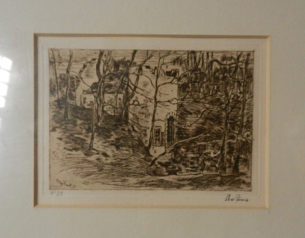 Ets Ruïne Lage Vuursche Willem de Zwart (1862-1931) 13x18 cm, Antiek en Kunst, Ets, Origineel, Ophalen of Verzenden, 18 cm