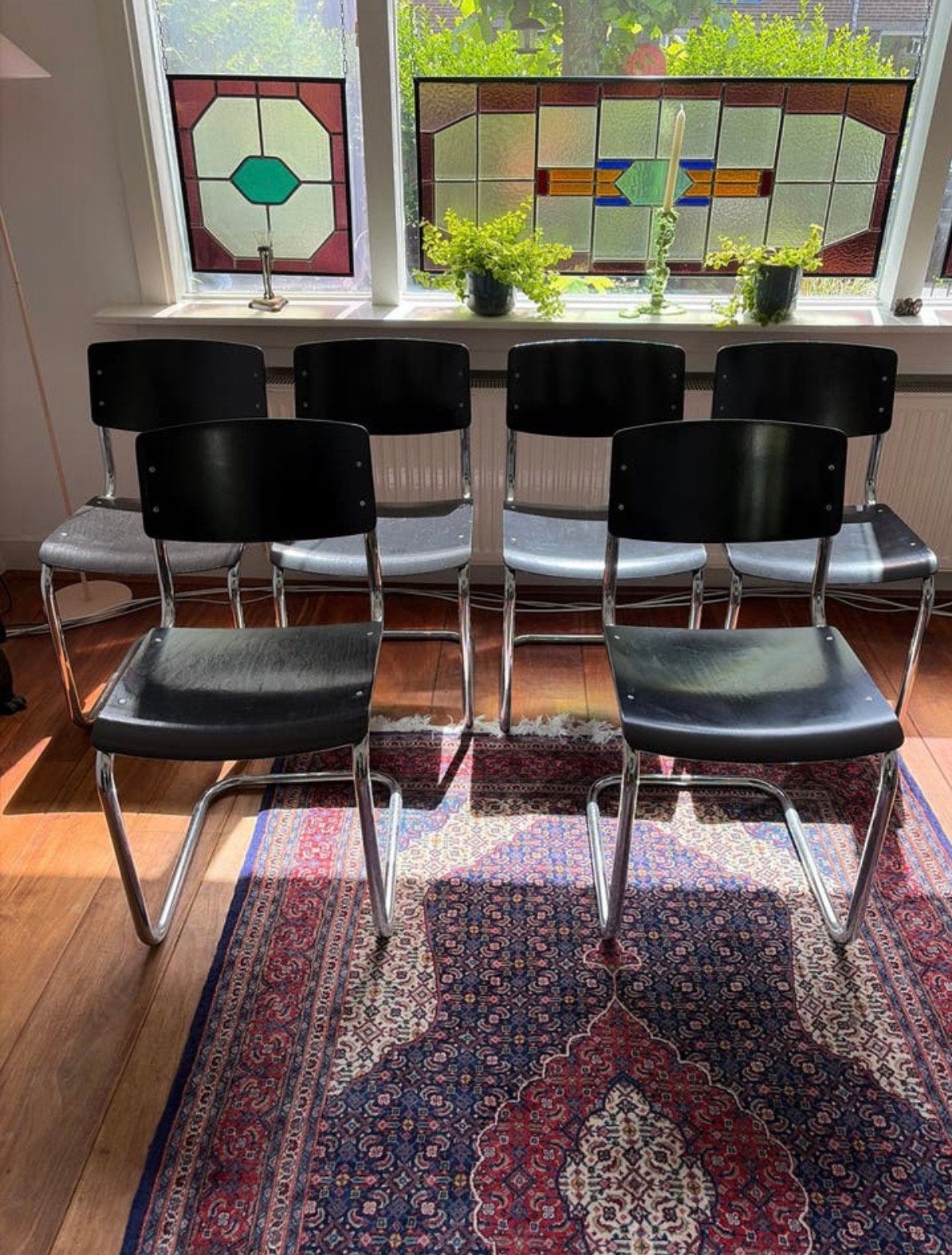 6 mooie Thonet S 43 buisframe stoelen!, Huis en Inrichting, Ophalen, Zwart, Hout, Thonet S 43