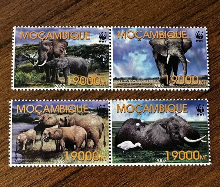 Mozambique 2002 olifanten postfris WWF dieren, Ophalen of Verzenden, Overige landen, Postfris