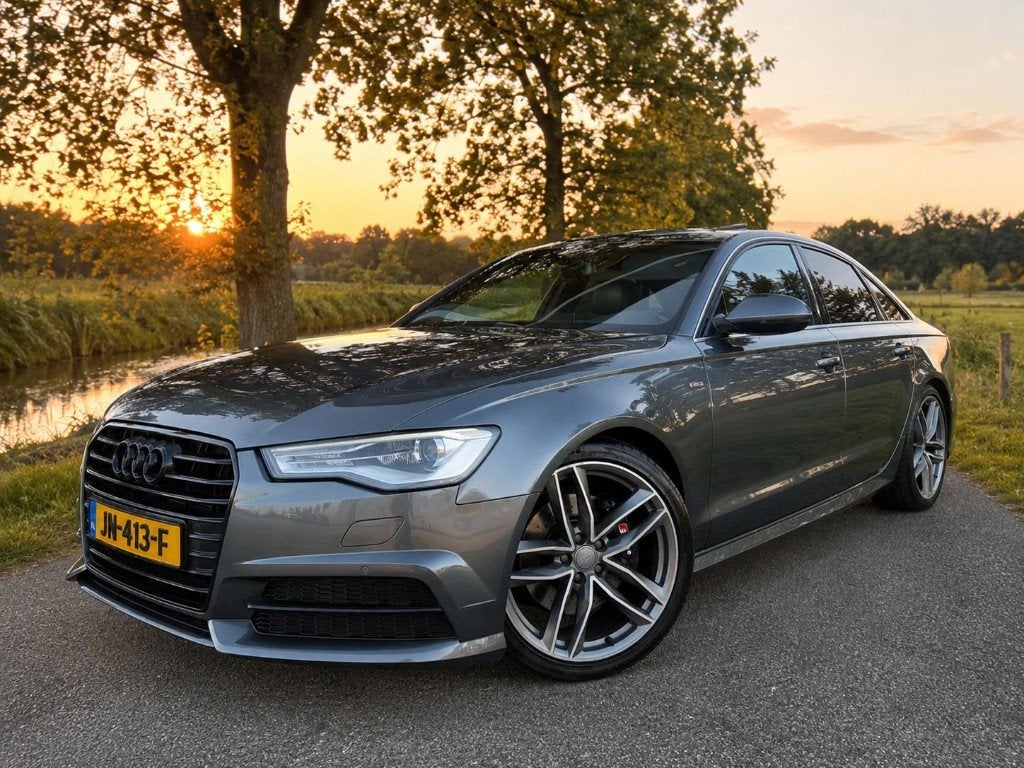 Audi A6 3.0 TDI 218pk S Tronic 2016 Grijs/3x S-line/Daytona/, Auto's, Isofix, 197 €/maand, 2000 kg, 23 km/l