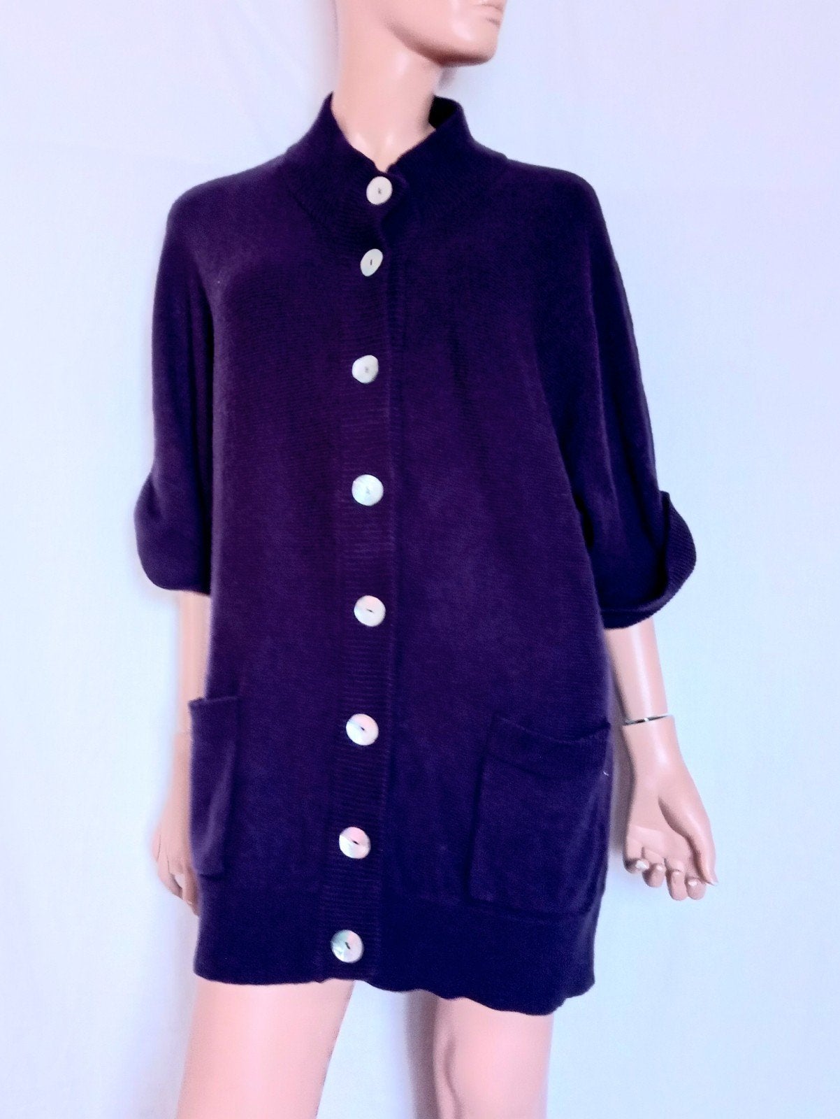 MADELEINE Vest , Maat 44 - 46 , WOL , CASHMERE, Ophalen of Verzenden, Zo goed als nieuw, Maat 42/44 (L), Paars