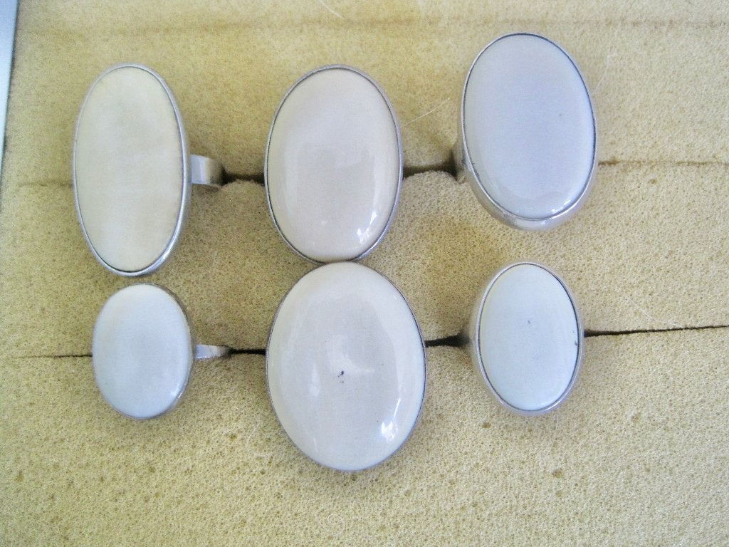 sieraden 6 zilveren ringen art deco ca. 1930, Sieraden, Tassen en Uiterlijk, Antieke sieraden, Ophalen of Verzenden, Overige materialen