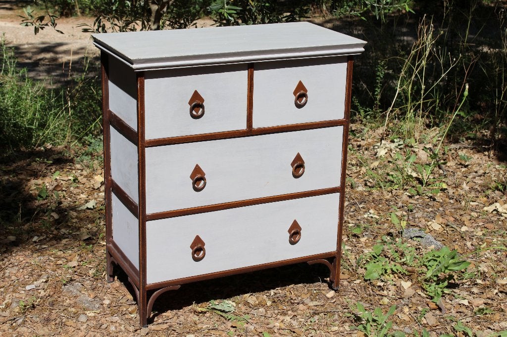 Brocante - Stoer & sierlijk ladekastje!, Huis en Inrichting, Kasten | Ladekasten, Gebruikt, 50 tot 100 cm, 3 of 4 laden, Minder dan 100 cm
