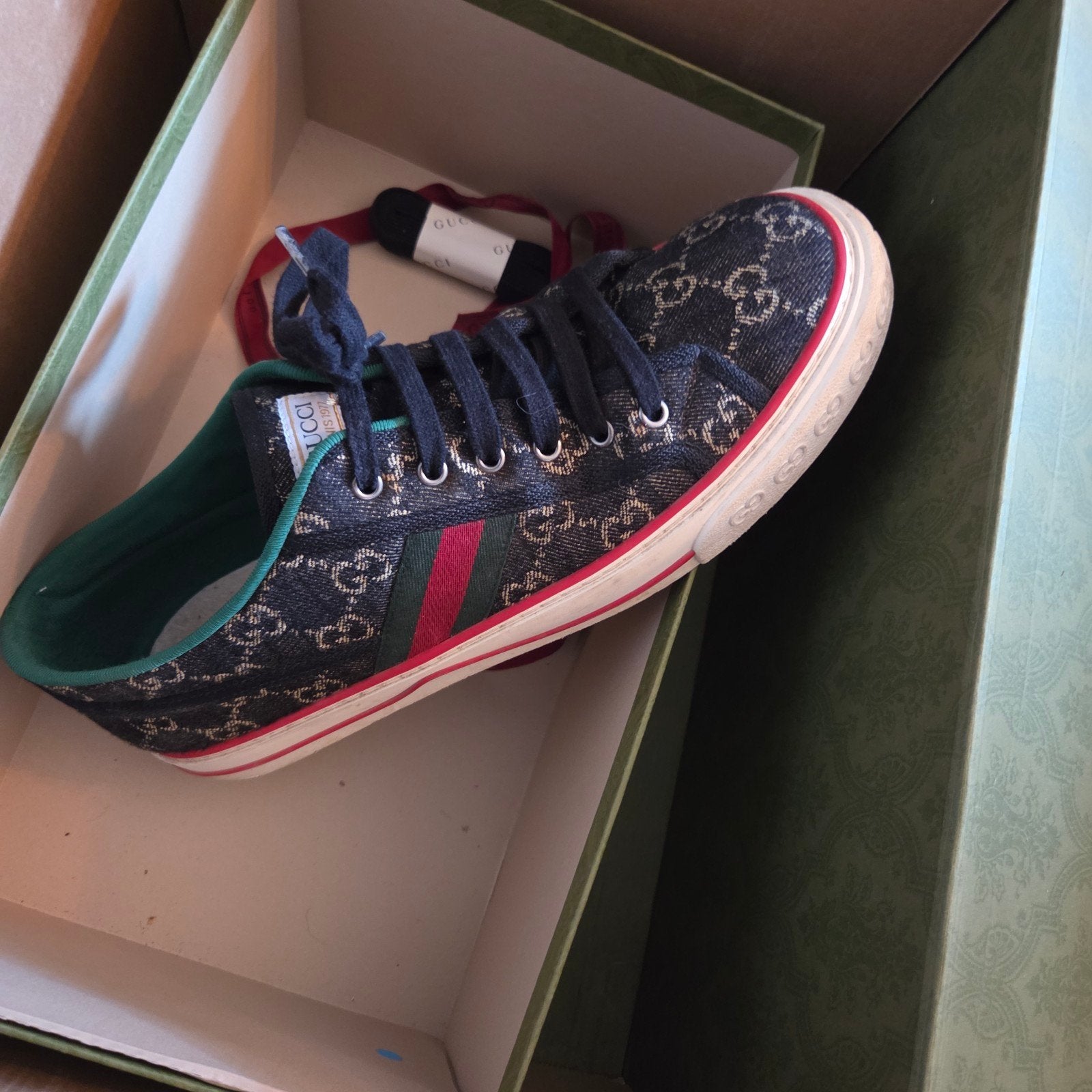 Originele Gucci Tennis 1977 sneakers GG monogram 45, Ophalen of Verzenden, Zo goed als nieuw, Overige typen, Overige merken