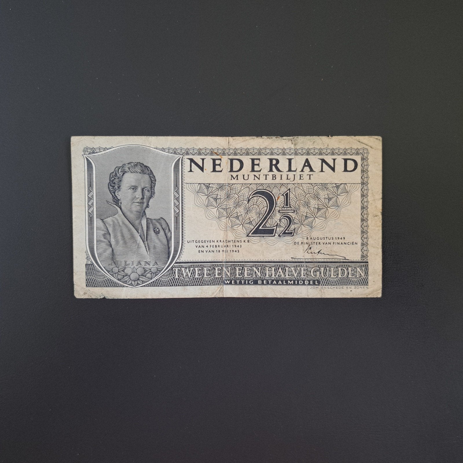 2 1/2 gulden Nederland #019, Ophalen of Verzenden, 2½ gulden, Los biljet