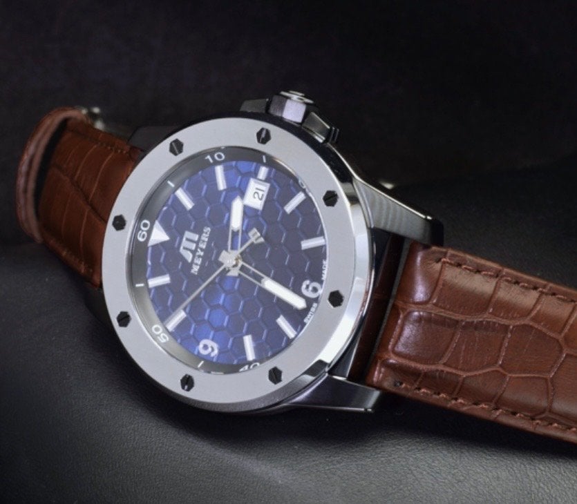 Meyers Fly Racer Precison Polshorloge NIEUW, Overige merken, Leer, Staal, Polshorloge