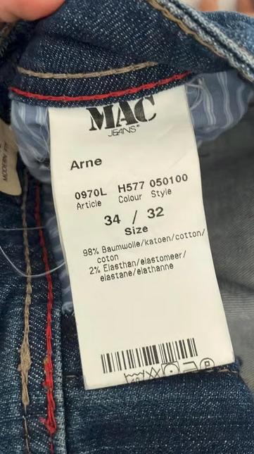 Mac Jeans spijkerbroek w34 l32 zgn, Ophalen of Verzenden, Zo goed als nieuw, Blauw, W33 - W34 (confectie 48/50)