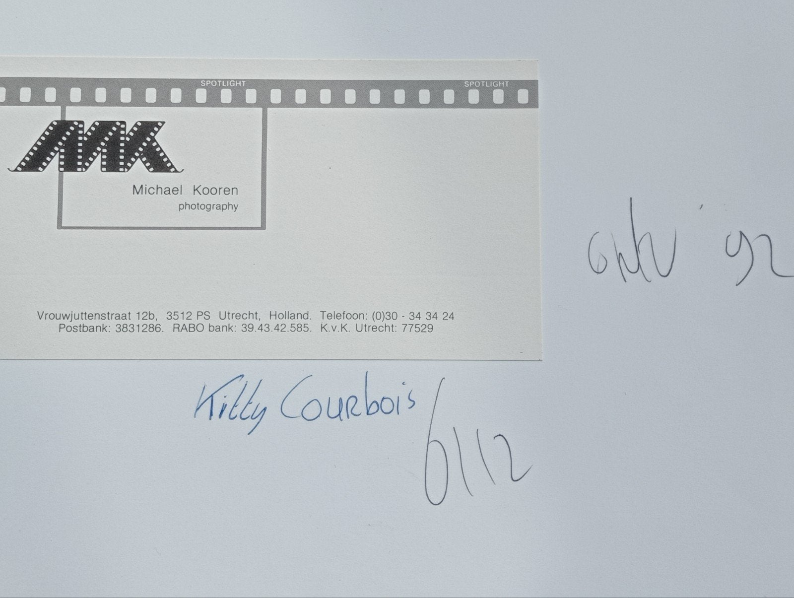 Kitty Courbois portretfoto jaren 90, Ophalen of Verzenden