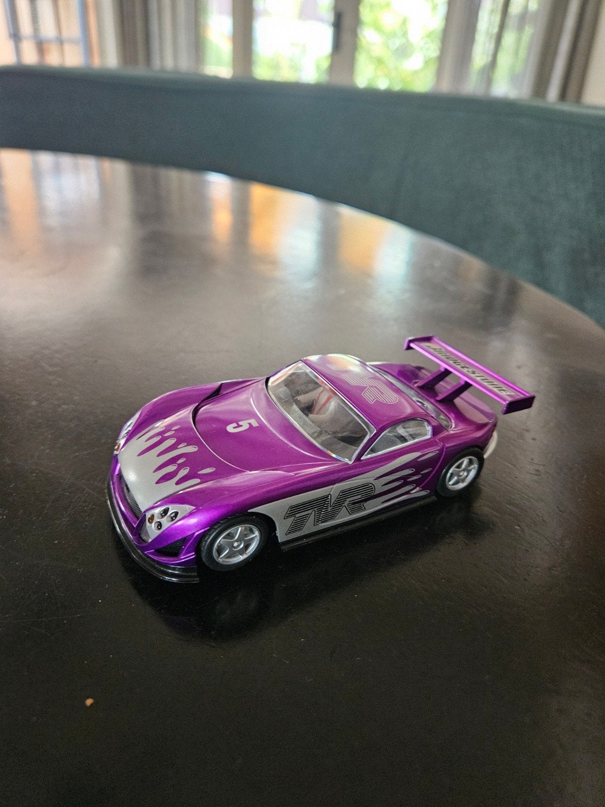 Scalextric Raceauto - Paars met Zilveren Details, Overige merken, Auto, 1:32 tot 1:50, Ophalen of Verzenden