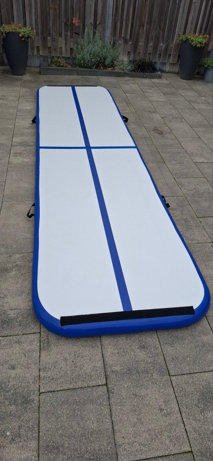 Airtrack 4 meter met pomp en draagtas, Sport en Fitness, Ophalen, Zo goed als nieuw, Blauw, Materiaal