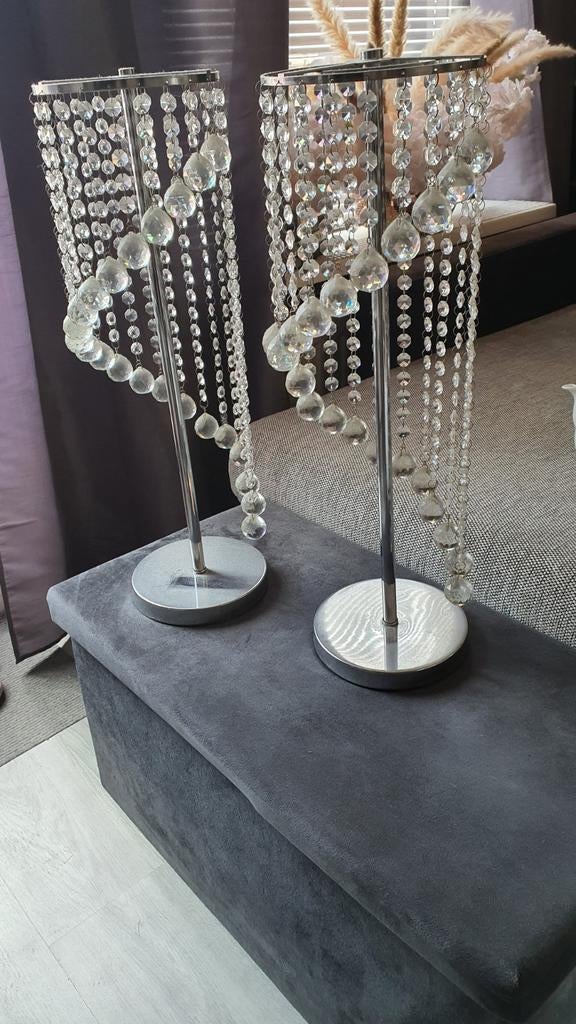 Set van 2 Luxe Kristallen Decoratie, Huis en Inrichting, Woonaccessoires | Spiegels, Ophalen, Minder dan 50 cm, Rond, Zo goed als nieuw