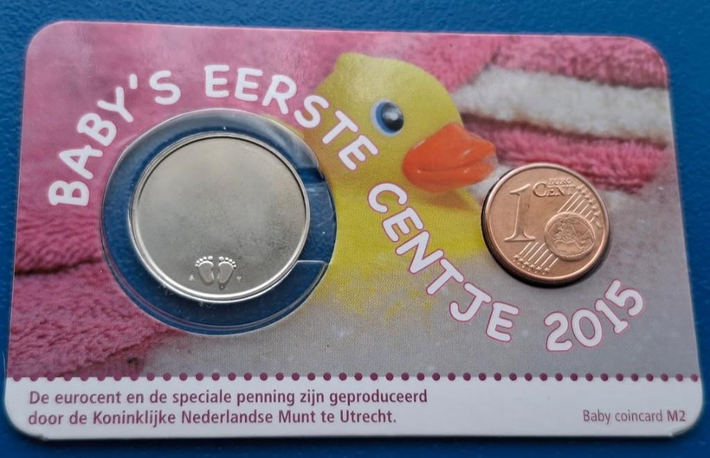 Baby’s eerste centje (meisje) 2015 - in coincard, Verzenden, Koningin Beatrix, 1 cent, Setje