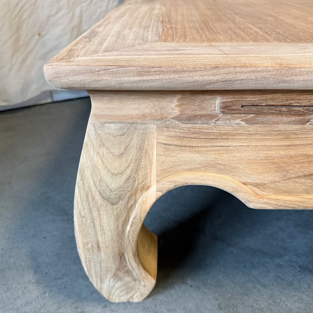opium salontafel teak - 100 x 100 cm - Gratis bezorgd, TTM Wonen, Meubels – (Perzische) Tapijten en Woonaccessoires, 50 tot 100 cm