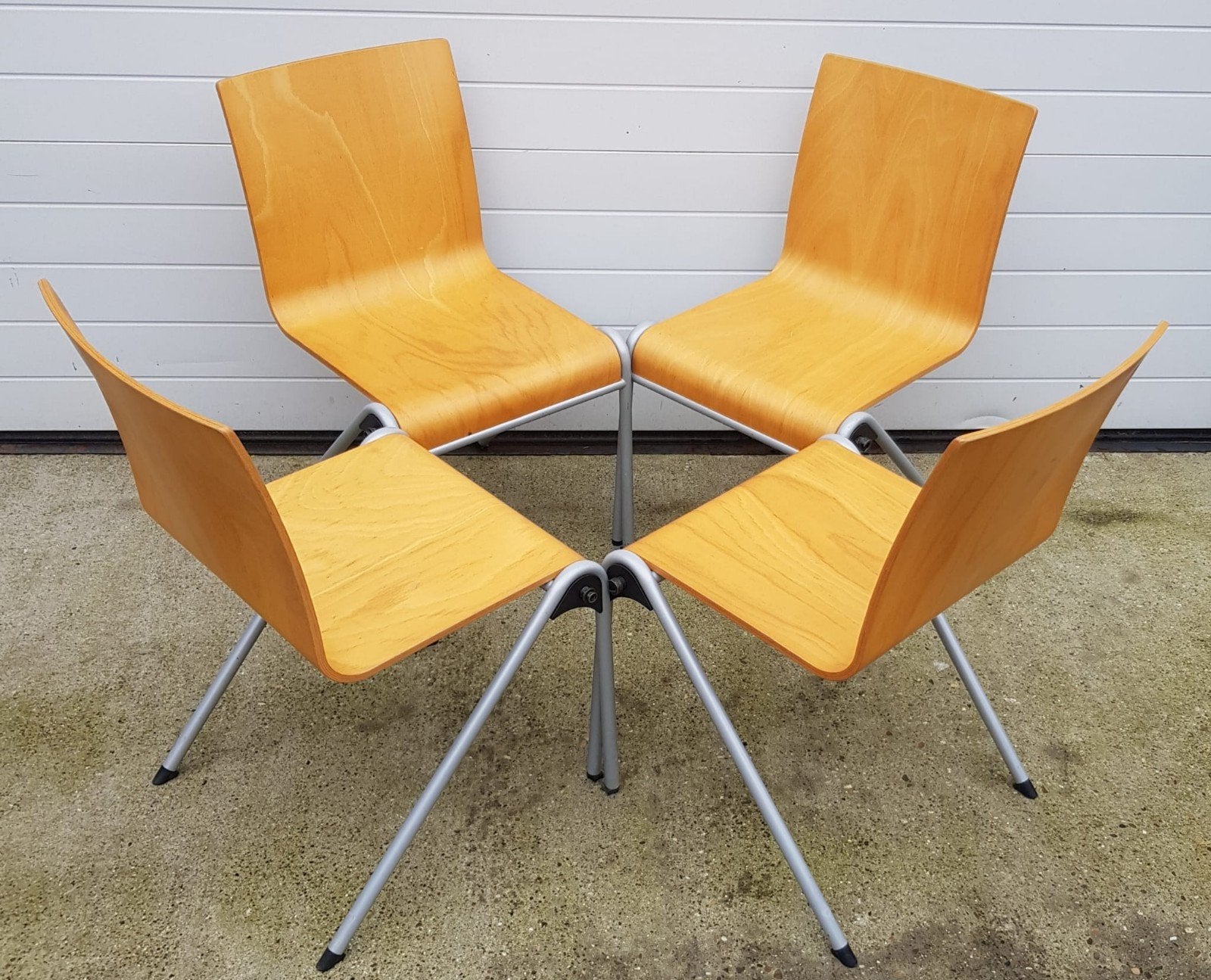 16 x Drabert schoolstoelen vintage kantine stoelen cafe hout, Bruin, Ophalen of Verzenden, Zo goed als nieuw, Vijf, Zes of meer stoelen