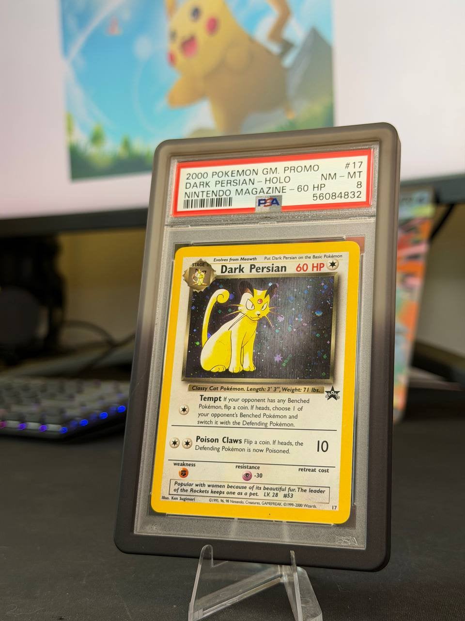 Dark Persian #17 WP - PSA 8 - Wizards Black Star Promo TR, Hobby en Vrije tijd, Verzamelkaartspellen | Pokémon, Ophalen of Verzenden