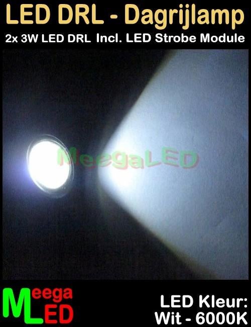 LED Motor  Strobe Flitser - 2x 3W Zilver RF AB - Wit, Motoren, Ophalen of Verzenden