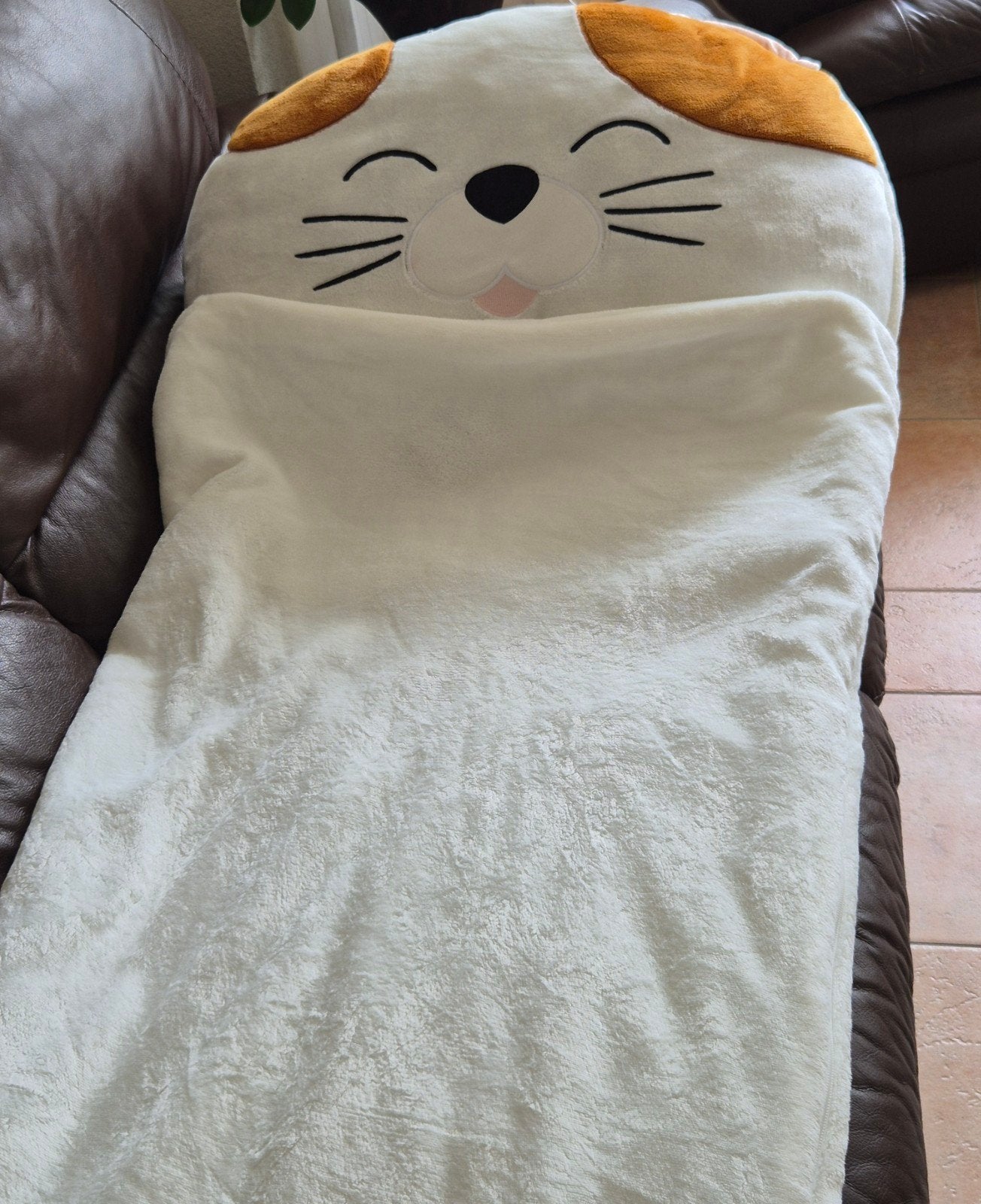 Hema Fleece Slaapzak met Kattenhoofd Kussen - ZGAN, Caravans en Kamperen, Slaapzakken, Ophalen of Verzenden, Zo goed als nieuw