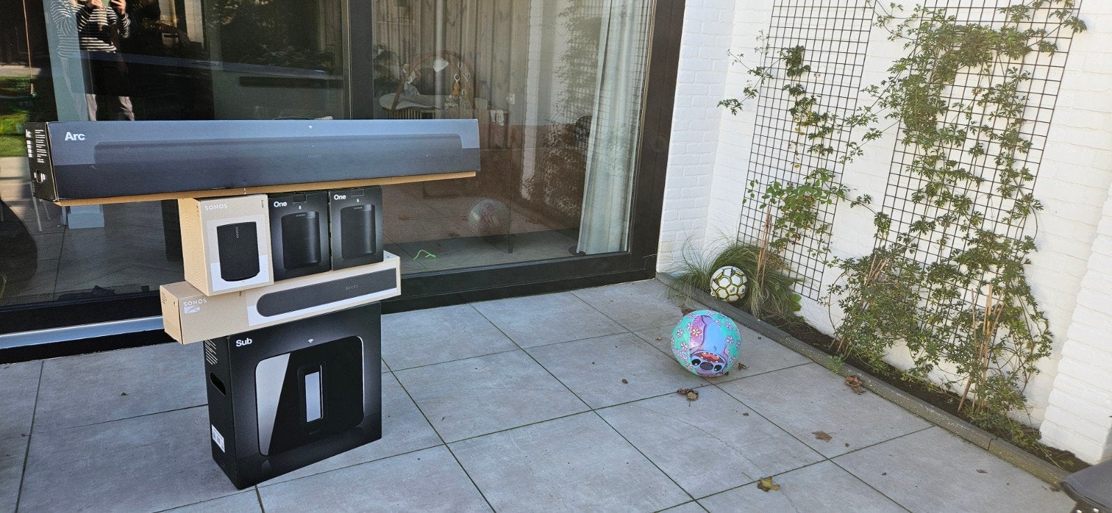 lege dozen! Sonos Home Cinema Set: Arc, Sub, Ray, Era 100 &, Geschikt voor surround/home cinema, Zo goed als nieuw, Surroundset