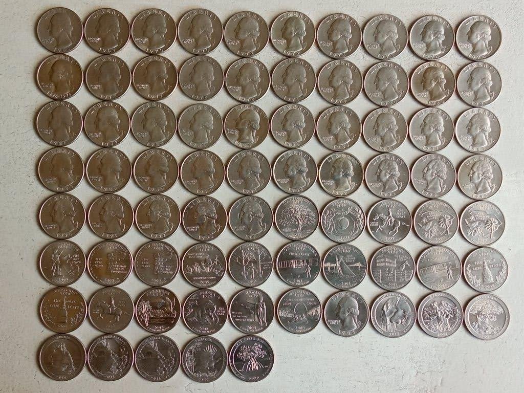 Verenigde Staten groot lot Quarters, 75 stuks., Postzegels en Munten, Munten | Amerika, Ophalen of Verzenden, Noord-Amerika, Setje
