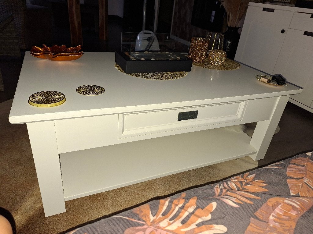 SALONTAFEL rechthoek Ral 9010 .Vaste prijs€20, Ophalen, Gebruikt, 100 tot 150 cm, 50 tot 100 cm