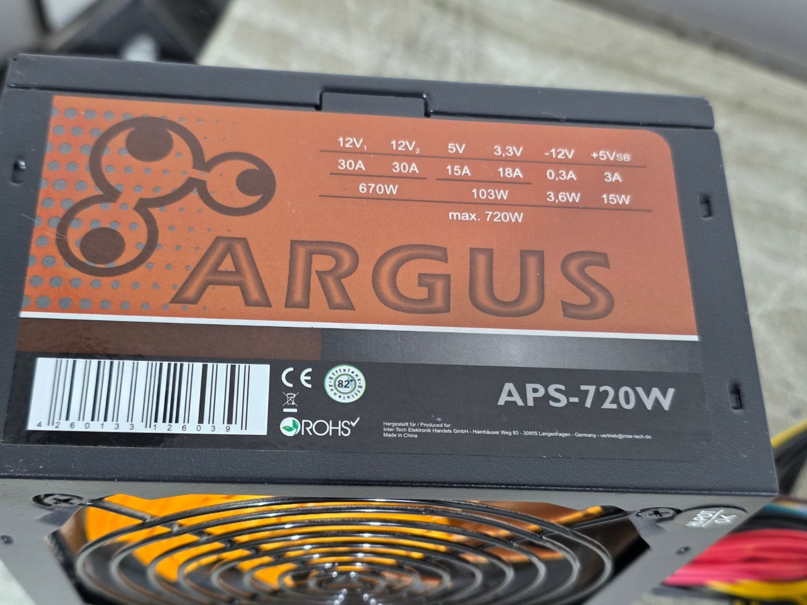 Argus APS-720W Voeding psu power supply 720w, Ophalen of Verzenden, Gebruikt