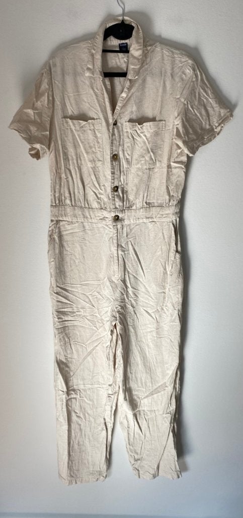 Jumpsuits maat L, Verzenden, Beige, Maat 42/44 (L), Zo goed als nieuw