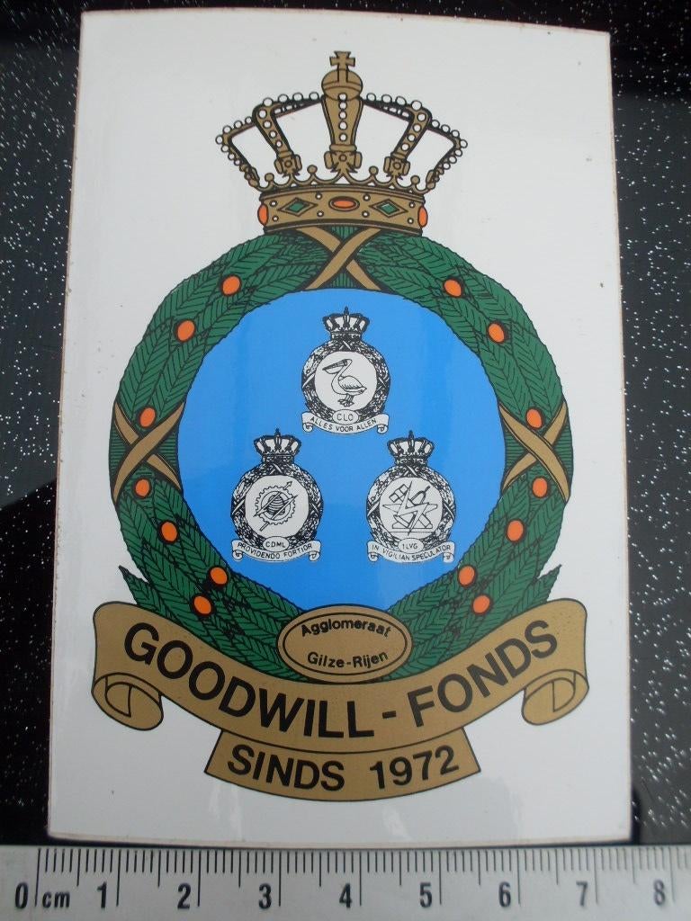 sticker goodwill fonds agglomeraat gilze-rijen logo embleem, Verzenden, Zo goed als nieuw, Bedrijf of Vereniging