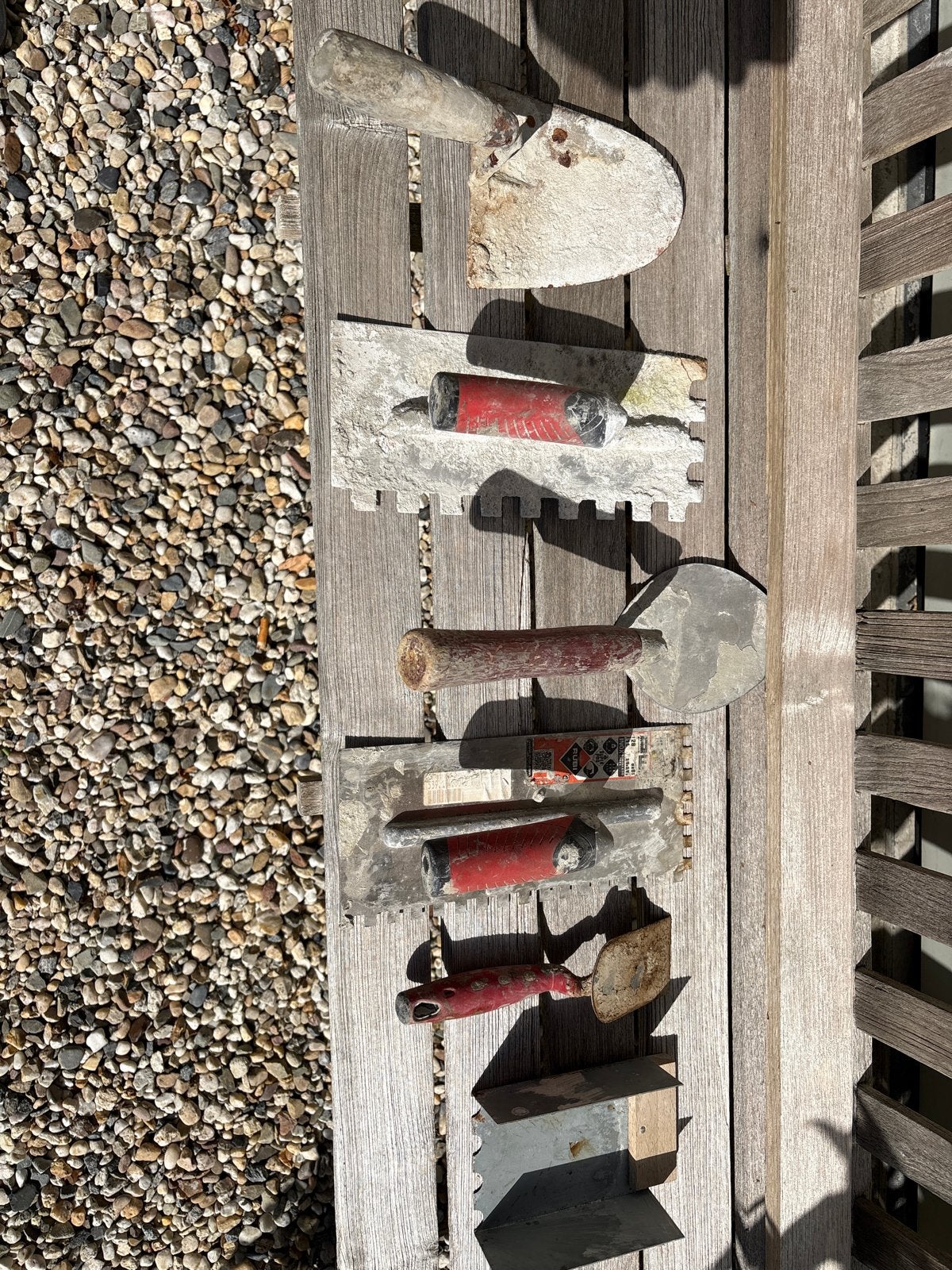Troffels, cement en stucadoor lijmkammen - 6 stuks, Ophalen of Verzenden, Gebruikt