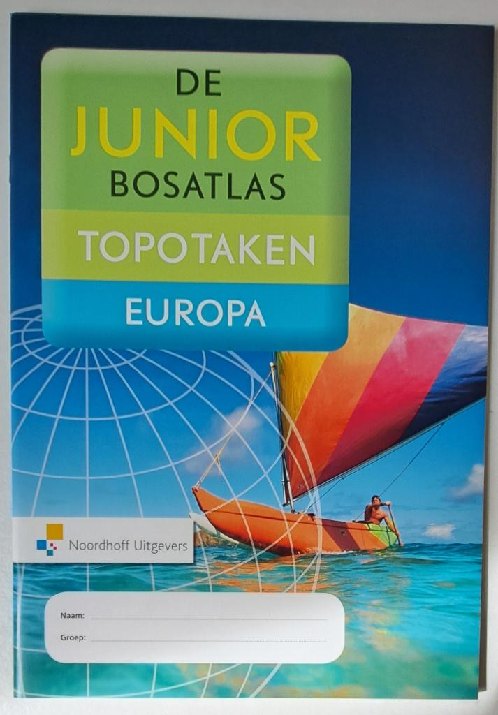 9789001120054 De Junior Bosatlas Topotaken Europa, Boeken, Verzenden, Zo goed als nieuw, Overige niveaus, Aardrijkskunde