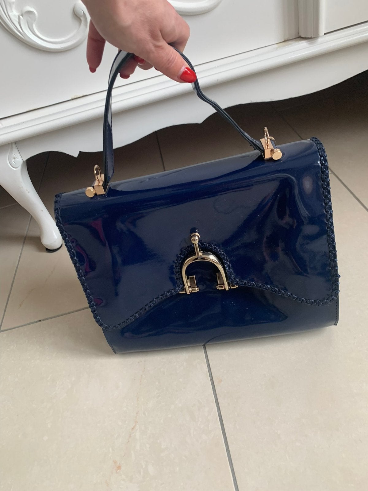 Nieuw blauw lak handtas, Ophalen of Verzenden, Nieuw, Blauw, Handtas