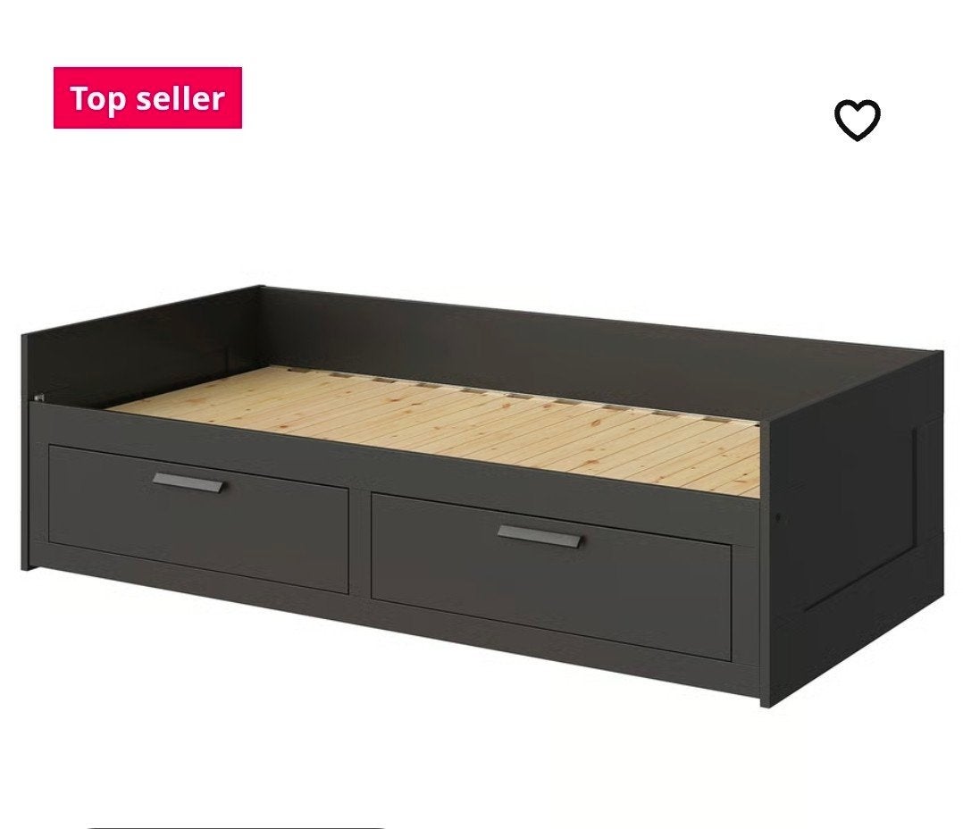 Ikea bed/bank, Ophalen, Zwart, Zo goed als nieuw, 200 cm