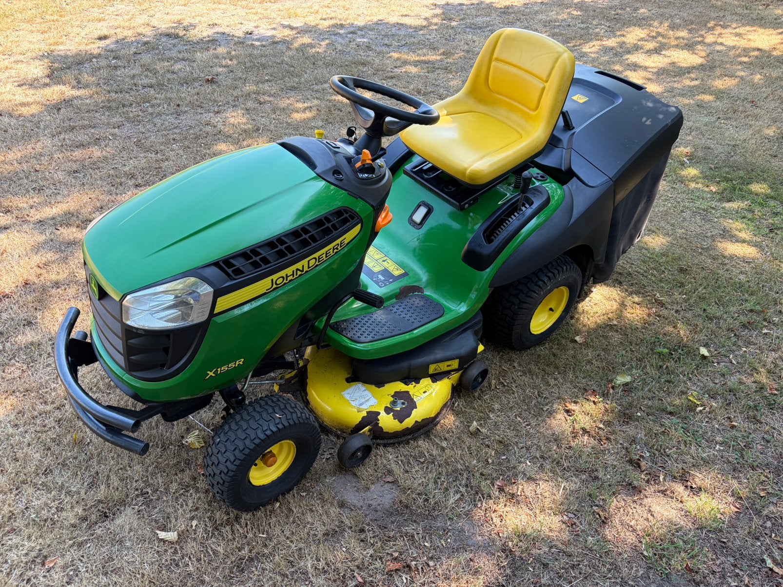 John Deere x155R zitmaaier 2 cilinder, Ophalen, Gebruikt, Opvangbak, 90 tot 120 cm