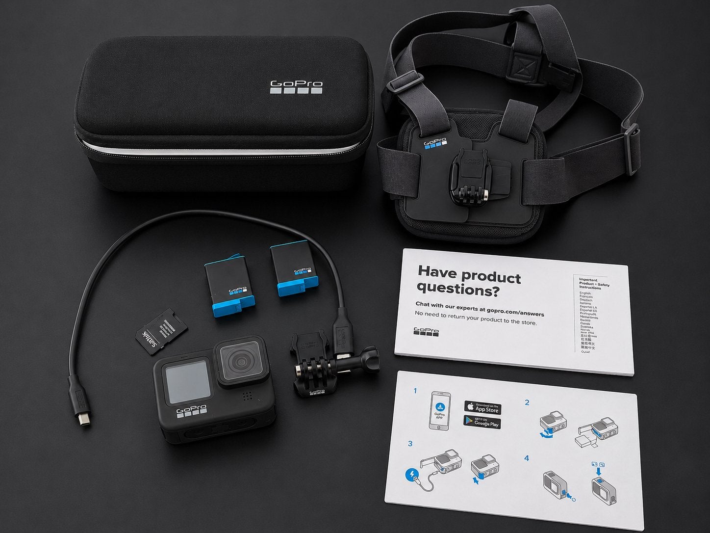 GoPro Hero 9 Black met chest mount, Ophalen, Zo goed als nieuw, GoPro