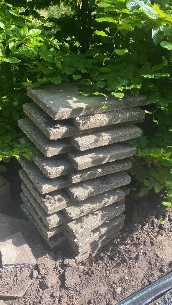 Grind tegels 60x40 cm, Tuin en Terras, Ophalen, Gebruikt, Beton, Terrastegels