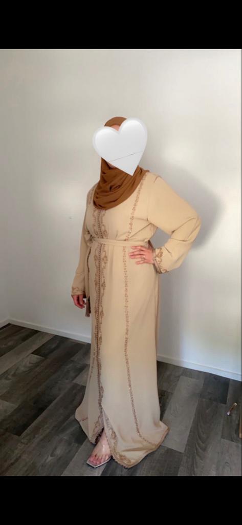 Marokkaanse jurk/kaftan Naadje Ben, Maat 38/40 (M), Beige, Ophalen of Verzenden, Zo goed als nieuw