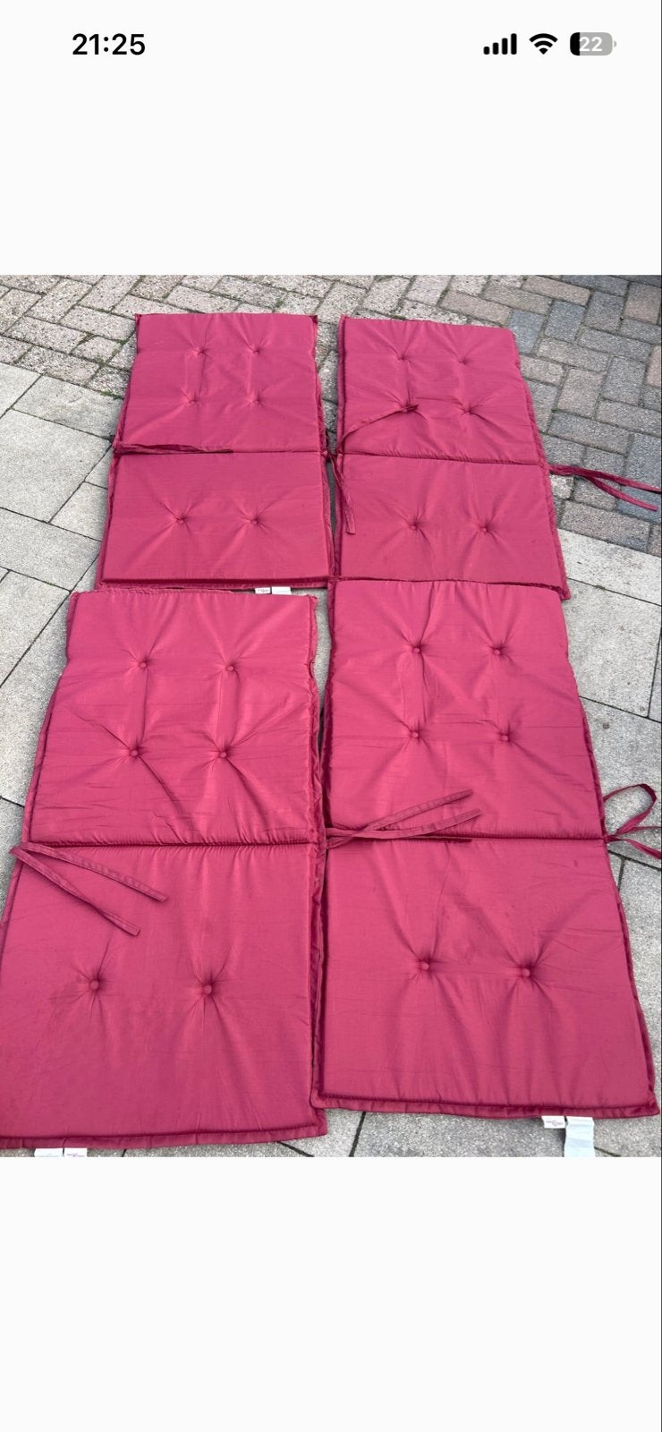 Set van 4 roze tuinkussens, Ophalen of Verzenden, Gebruikt