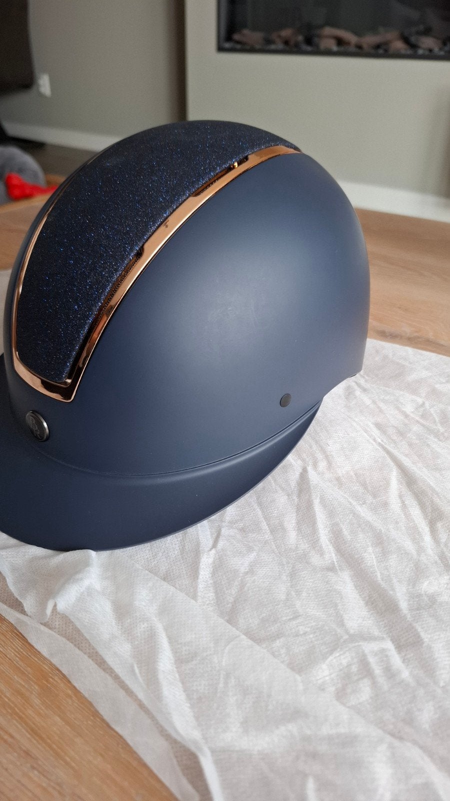 ZGAN 1of2 xBR Rijhelm Omega Painted Glitter Navy/Rose 52/54, Ophalen of Verzenden, Dressuur