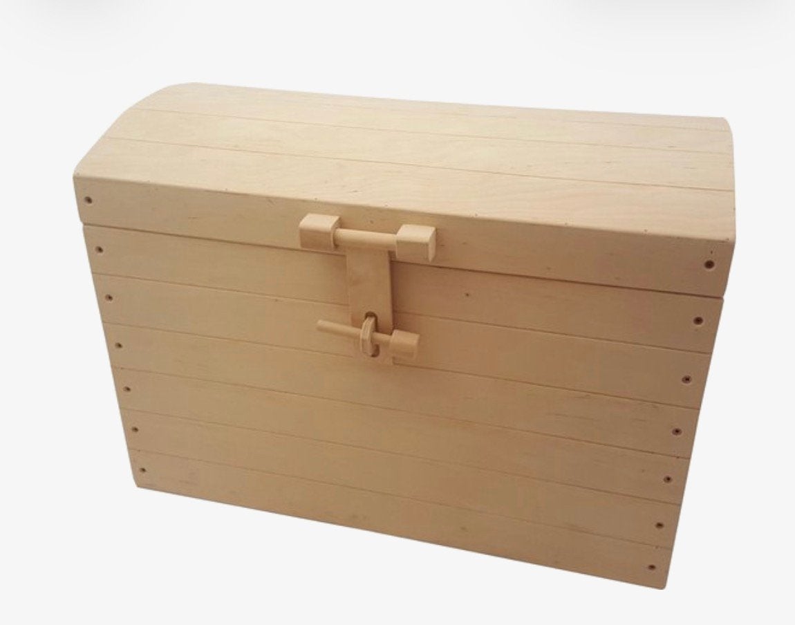 Houten kist met gebogen deksel - Opbergkist, Ophalen, Minder dan 50 cm, Gebruikt, 50 tot 100 cm