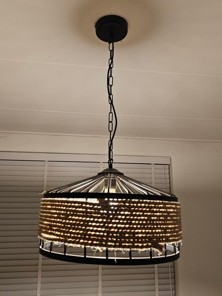 Hanglamp met touw, Ophalen, Overige materialen, Zo goed als nieuw, 75 cm of meer