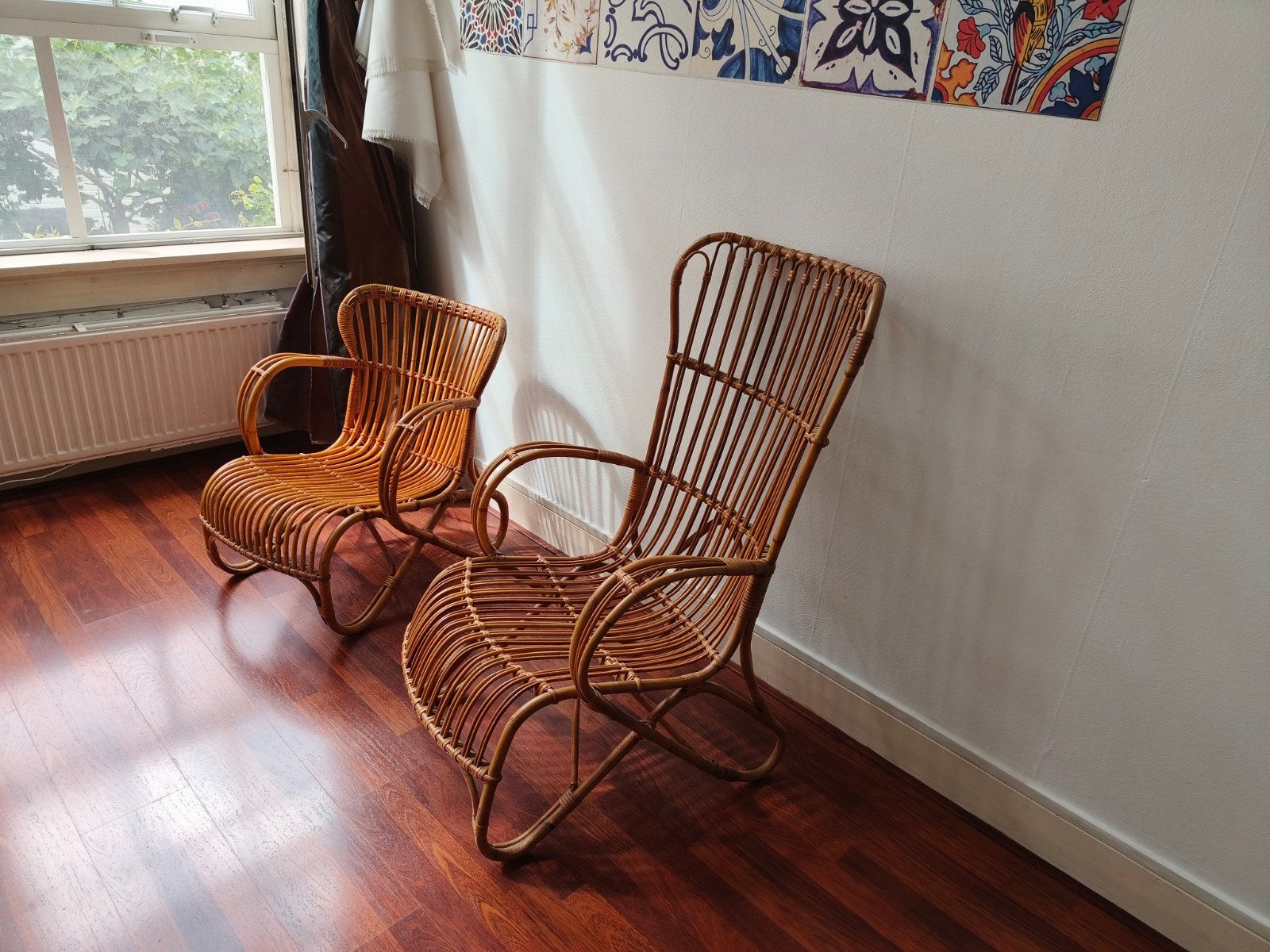 Vintage rotan fauteuils, Huis en Inrichting, Fauteuils, Ophalen, Minder dan 75 cm, 50 tot 75 cm