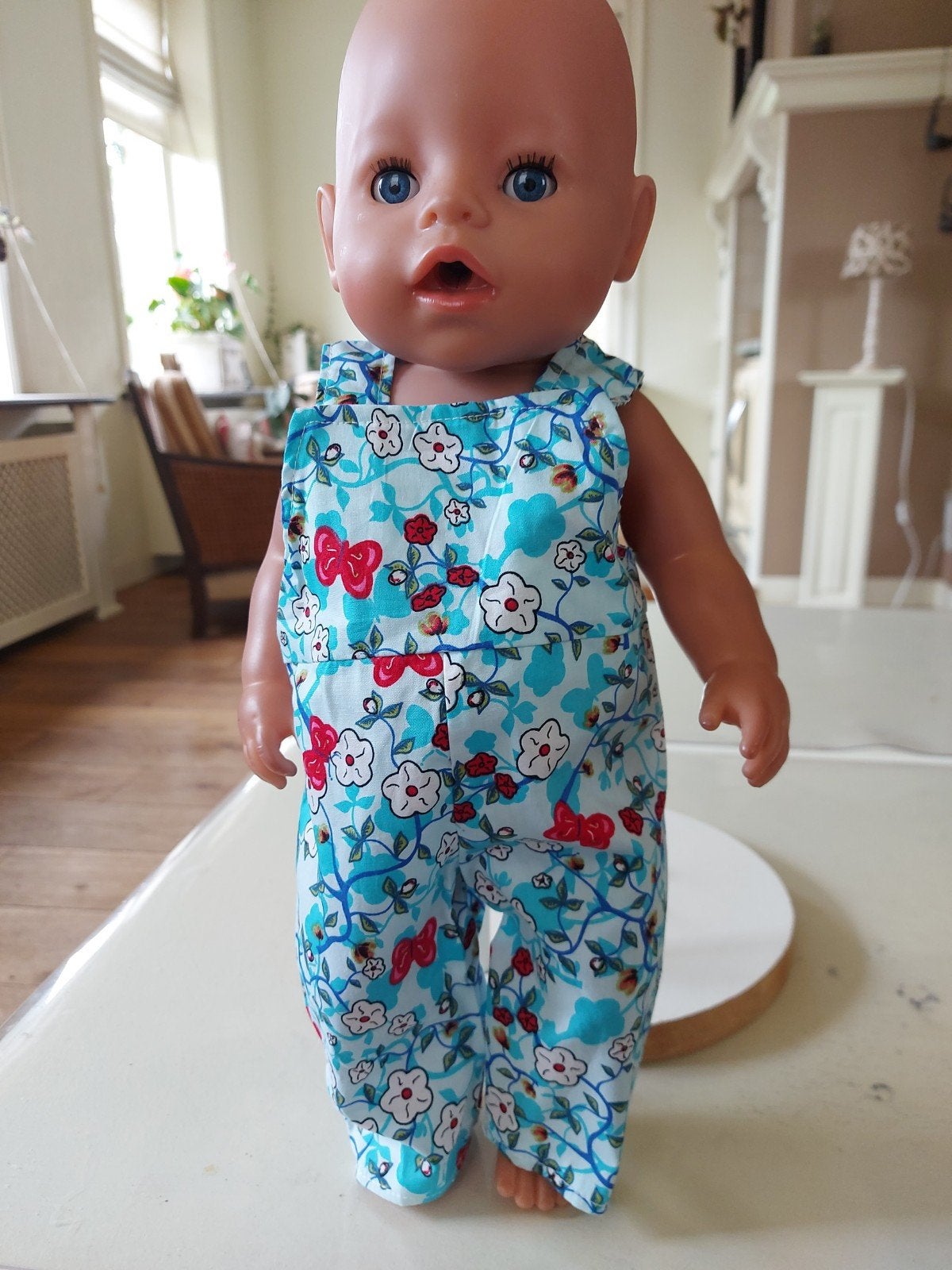 Jumpsuit bloem baby born pop 43cm, Kinderen en Baby's, Speelgoed | Poppen, Ophalen of Verzenden, Nieuw, Babypop
