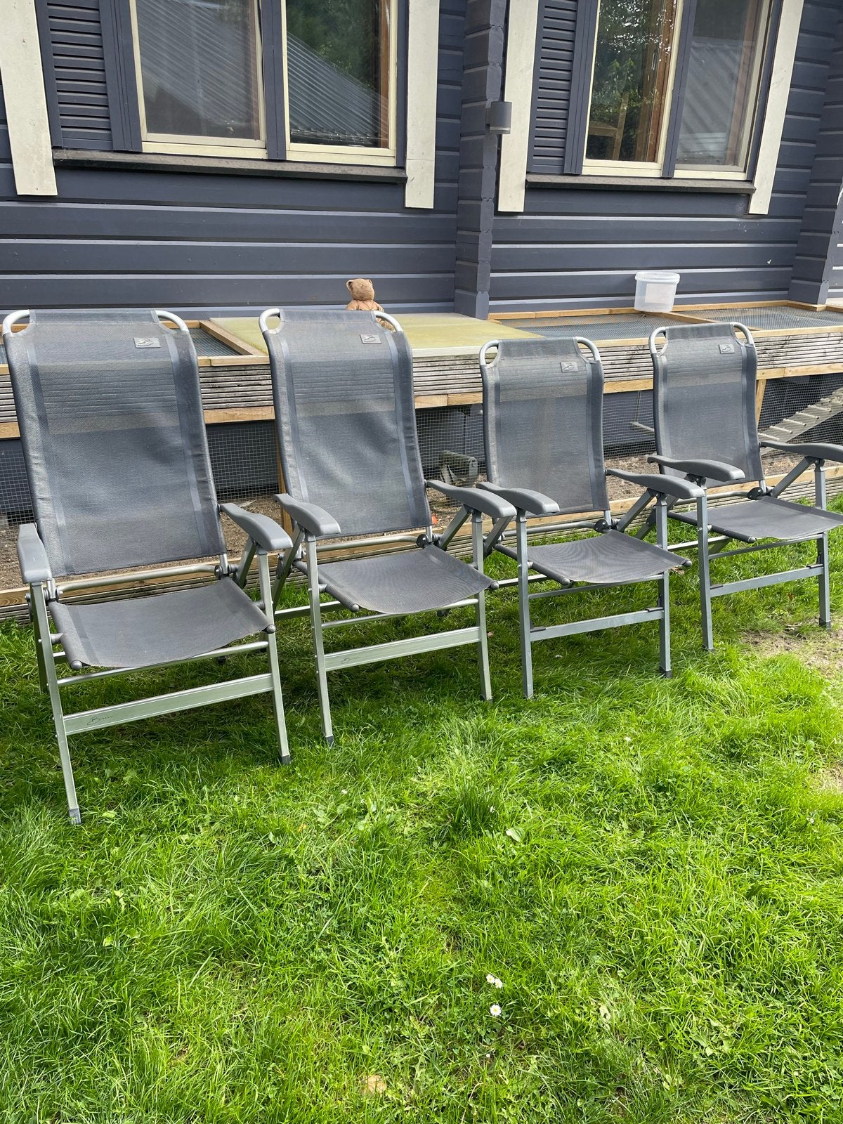 Campingstoelen Inklapbaar - Grijs, Ophalen of Verzenden, Gebruikt, Campingstoel